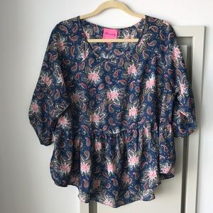 Paisley Bohemian Peasant Blouse